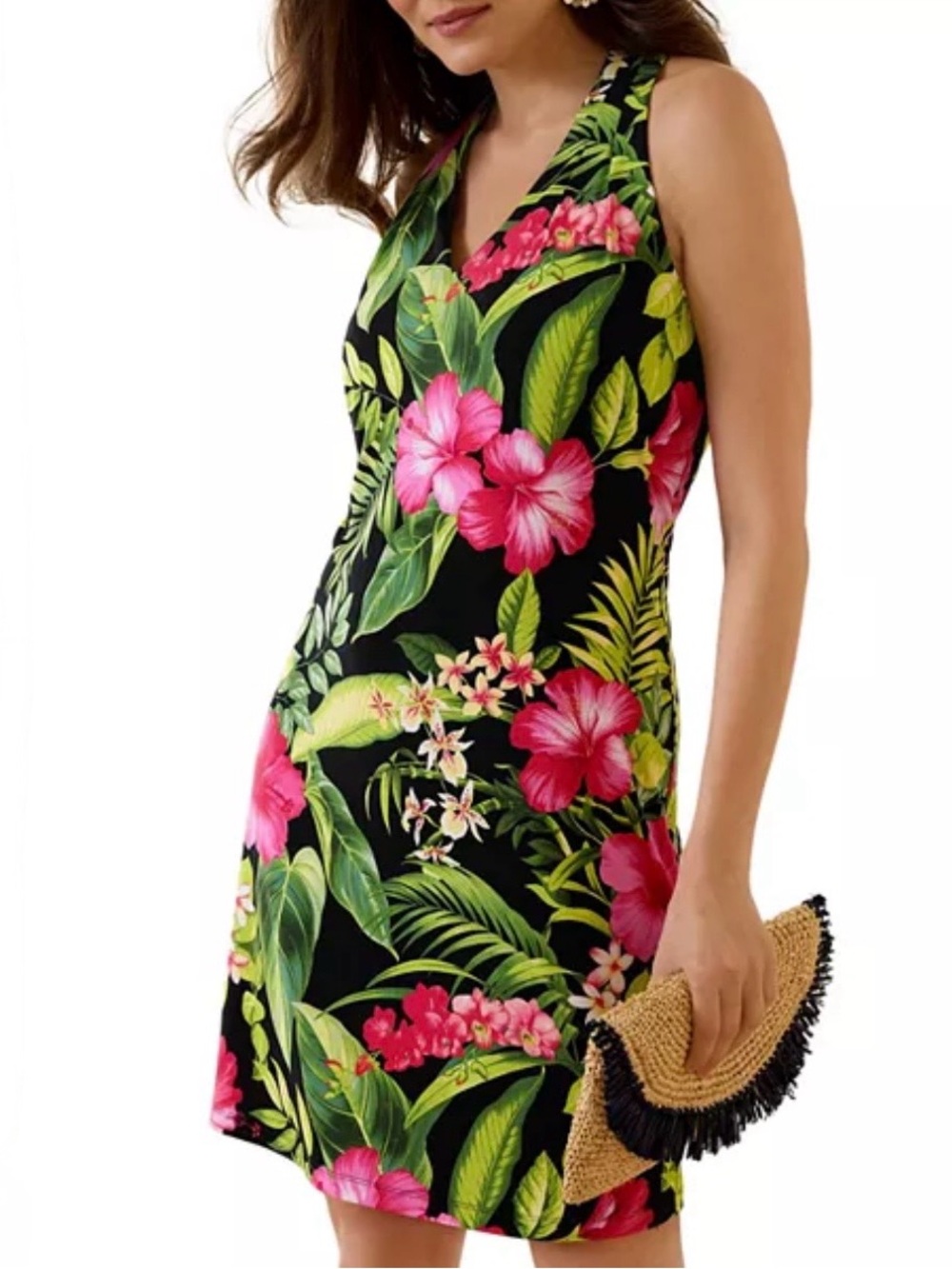 Tommy Bahama Sandy Grand Villa Tropical Floral Halter Dress XS NWOT Resort Beach